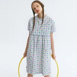 Cotton Preppy blue baby doll dress